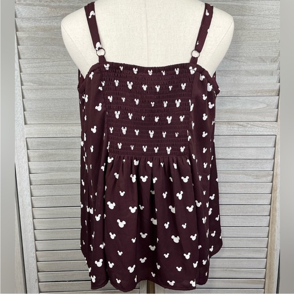 TORRID Disney Mickey Fit & Flare Cami Top Burgundy/White-1X - Picture 2 of 2